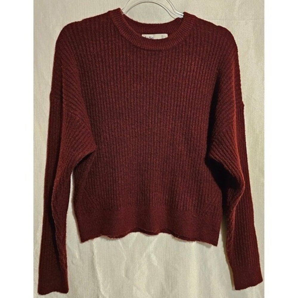 Elodie Burgundy Pullover Sweater Women's Size Medium - Picture 2 of 7